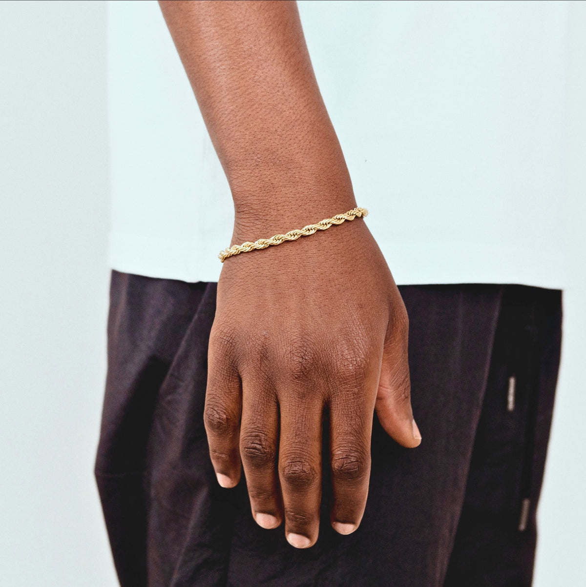 ROPE BRACELET (GOLD) 5MM — model view 2