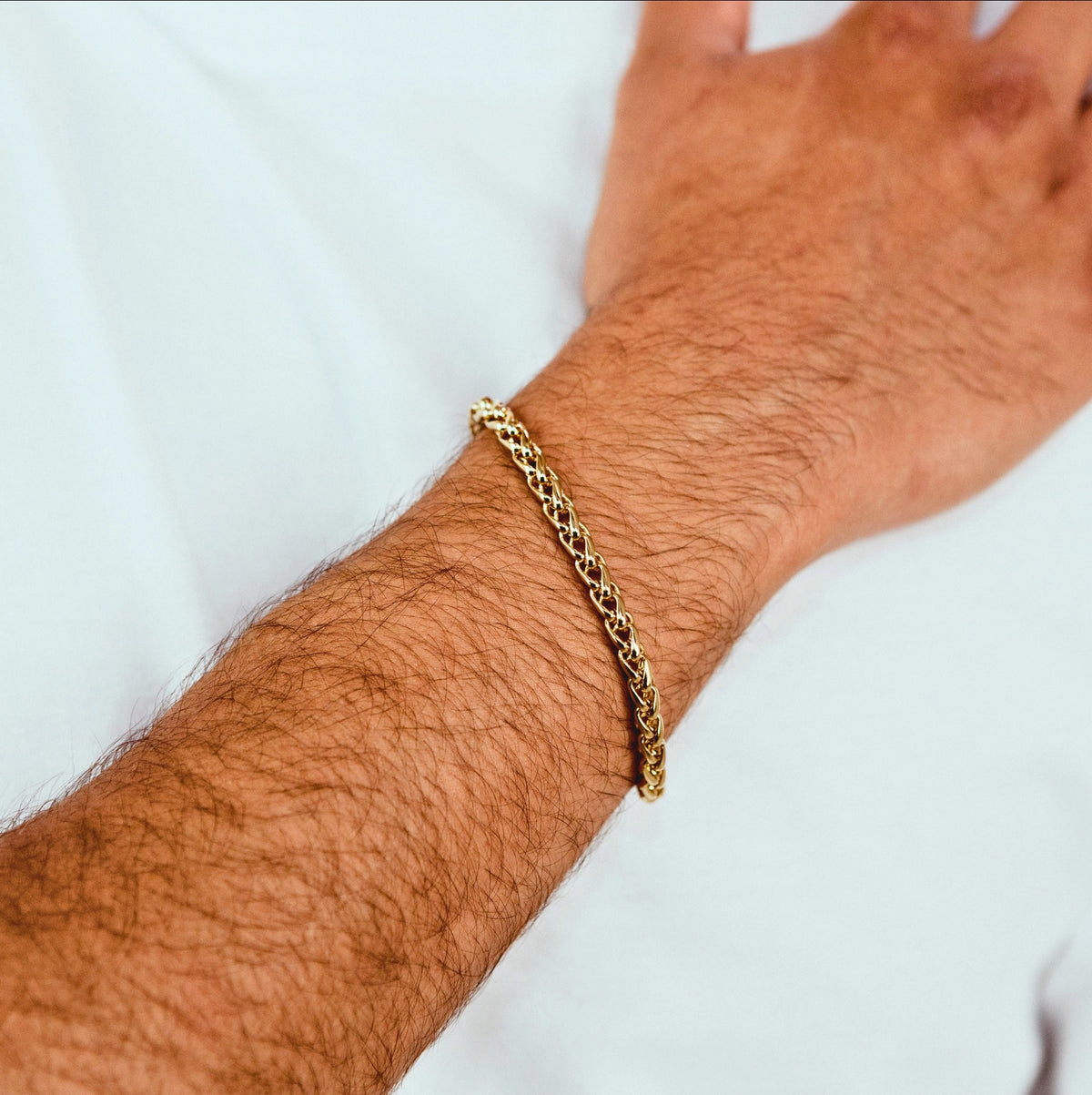 WHEAT BRACELET (GOLD) 5MM — model view 4